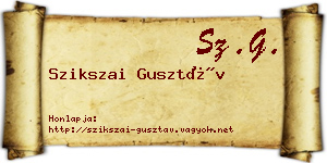 Szikszai Gusztáv névjegykártya